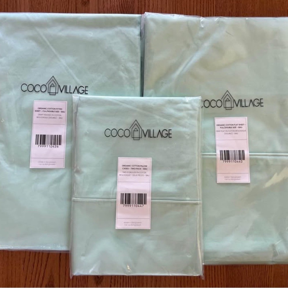 Coco Village Mint Green Full Size Bedding Set Bali Color